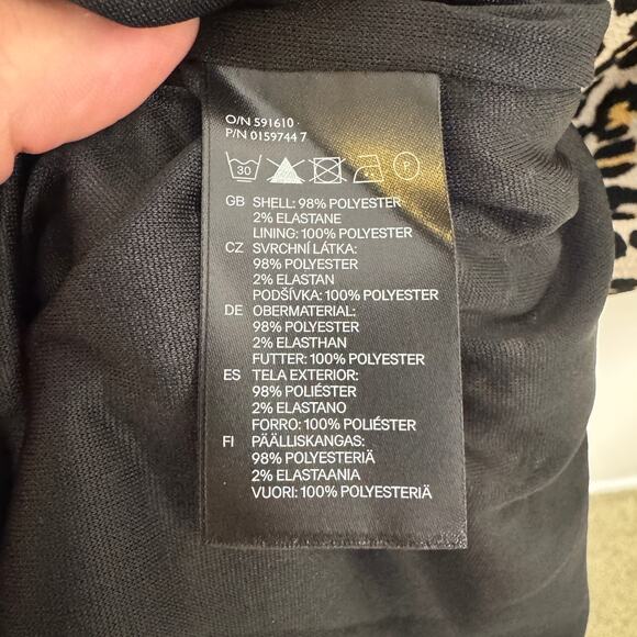 H&M Leopard Print Fitted V Neck Pencil Mini Dress US Women's 4 - Picture 5 of 6